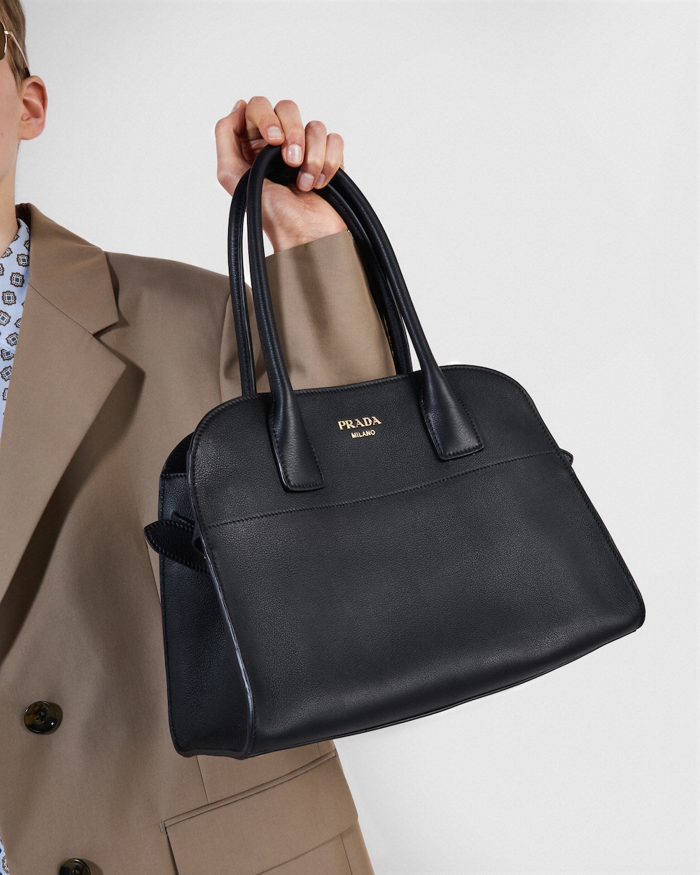 Prada Medium Leather Tote Bag - Image 2